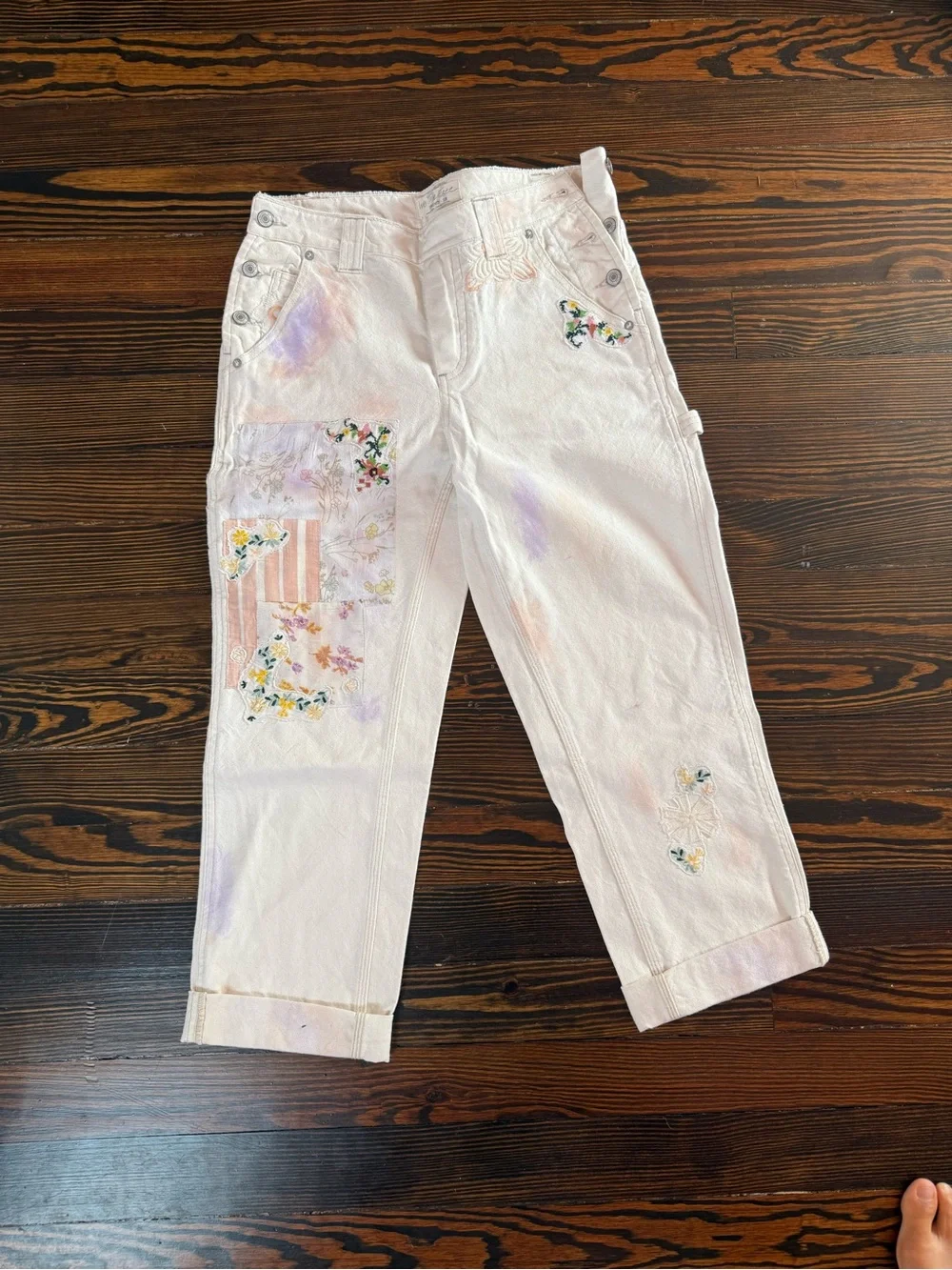 Free People Garden Embroidered Jeans